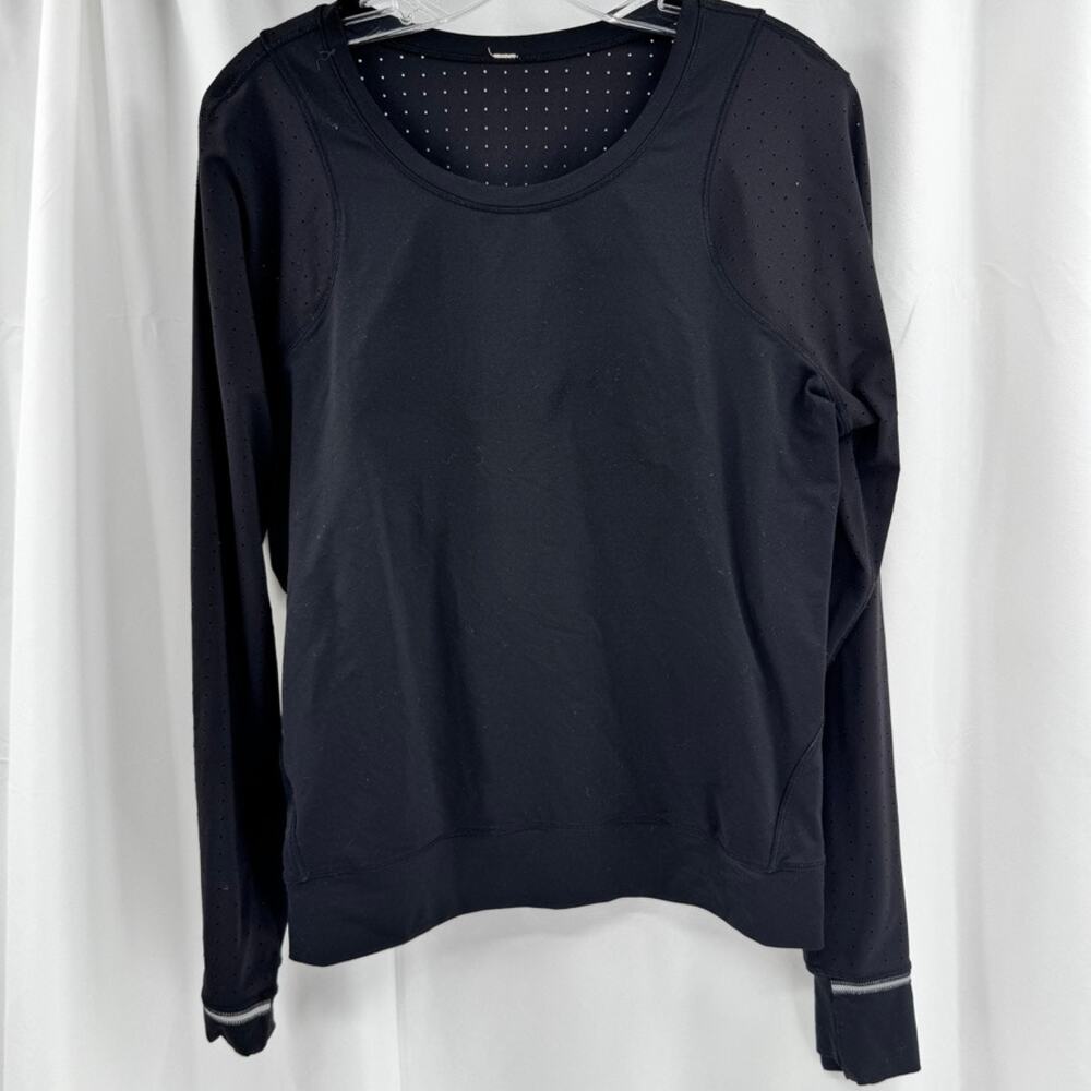 Lululemon Perforated Long Sleeve Athletic Top Sz Black